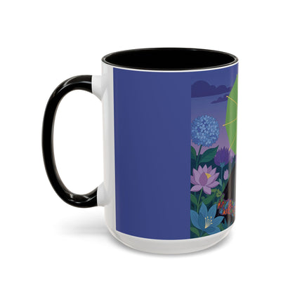 The Lady Of The Moonlit Needlework Colorful Mugs – Art Deco Crafting Elegance