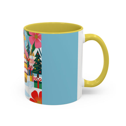 🌼🎄 The Christmas Blossom Belle Colorful Mug – Colorful Art Deco Holiday Fantasy