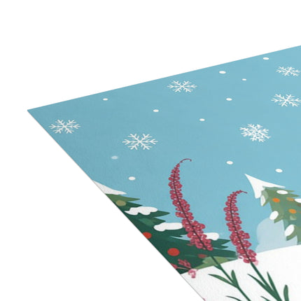 🌺❄️ The Lady Of The Scarlet Winter Garden Greeting Card – Art Deco Holiday Fantasy