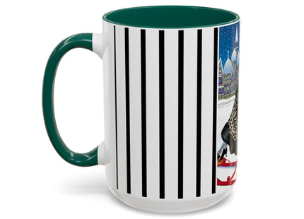 Elegant Winter Woman in Sleigh Colorful Mugs (11oz, 15oz)