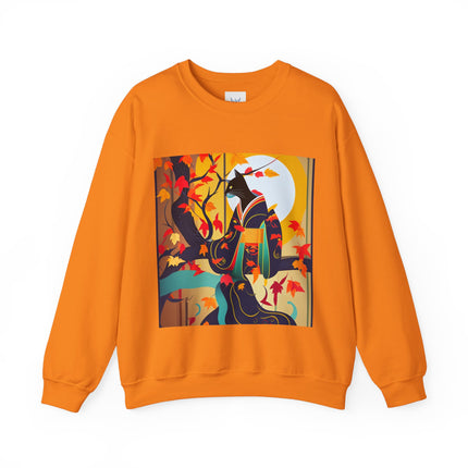 Black Cat in Kimono Unisex Heavy Blend™ Crewneck Sweatshirt