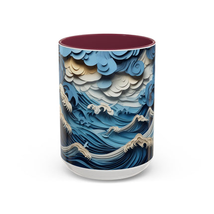 Dramatic Ocean with Crashing Waves Colorful Mugs (11oz, 15oz)