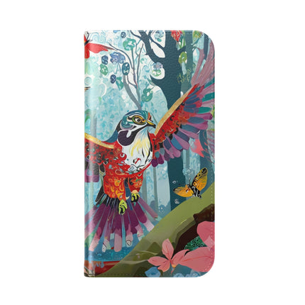 🦖🦋 Colorful Raptor Flip Case – Butterfly Wonder & Forest Adventure