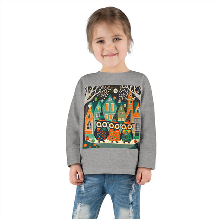 Night of the Trick-or-Treating Owlets Toddler Long Sleeve Tee