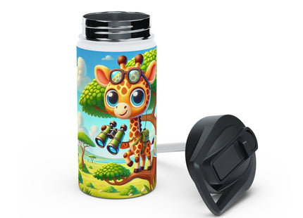 Giraffe Lookout Stainless Steel Water Bottle, Standard Lid