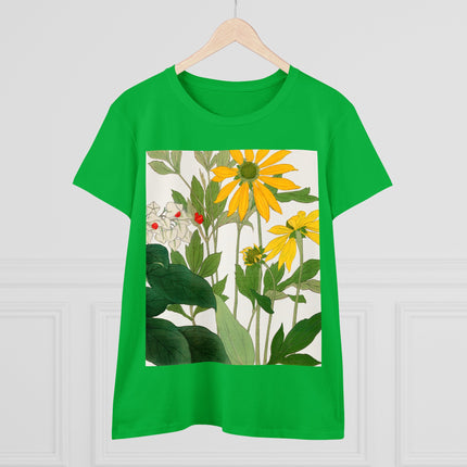 Clerodendrum & Rudbeckia Flower by Tanigami Kônan Women's Midweight Cotton Tee
