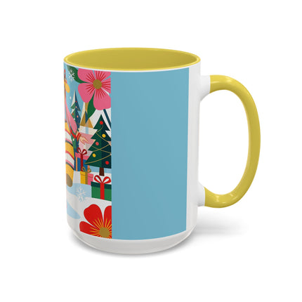 🌼🎄 The Christmas Blossom Belle Colorful Mug – Colorful Art Deco Holiday Fantasy
