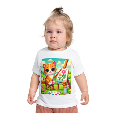 Kitten’s Creative Day Baby T-Shirt – A Little Artist at Play