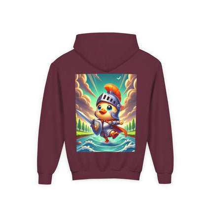 Valiant Duck Youth Hooded Sweatshirt – Courage, Adventure & Playful Heroism