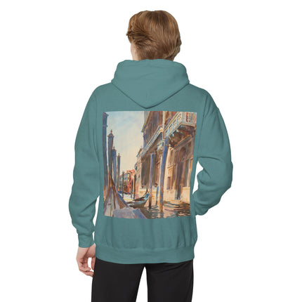 Gondola Moorings on the Grand Canal by John Singer Sargent Unisex Garment-Dyed Hoodie