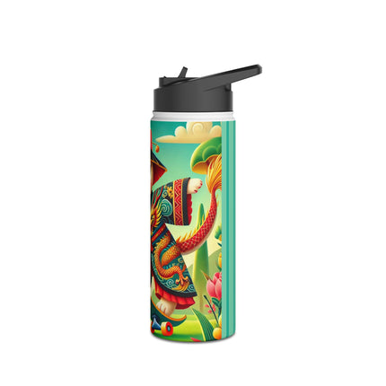 Dragon Dance on Wheels Stainless Steel Water Bottle, Standard Lid