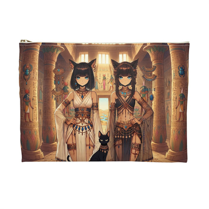 The Egyptian Priestess Cats Flat Pouch – Temple Guardians & Ancient Grace