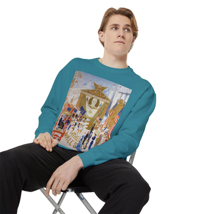 The Cathedrals of Wall Street Unisex Garment-Dyed Sweatshirt