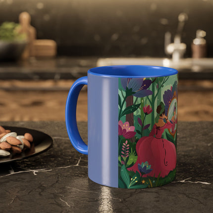 The Lady Of The Enchanted Mirror Colorful Mugs – Art Deco Botanical Elegance