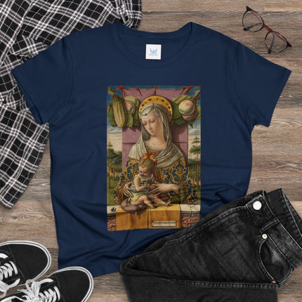 Madonna and Child by Carlo Crivelli Women's Midweight Cotton Tee