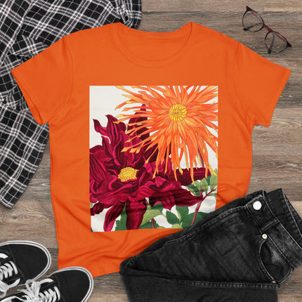 Dahlia Flower by Tanigami Kônan Women's Midweight Cotton Tee