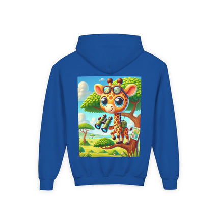 Giraffe Lookout Youth Hooded Sweatshirt – Adventure, Curiosity & Cozy Comfort