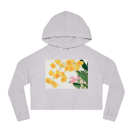 Golden Bow Orchid by Tanigami Kônan Women’s Cropped Hooded Sweatshirt