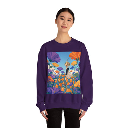 🌺🧡 The Lady Of The Golden Garden Crewneck Sweatshirt – Art Deco Fashion Fantasy