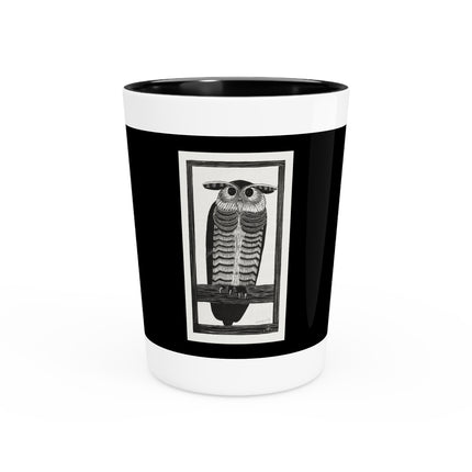 Horned Owl by Samuel Jessurun de Mesquita Ceramic Shot Glass