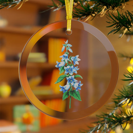 Bellflower botanical illustration by Pierre-Joseph Redouté Glass Ornament