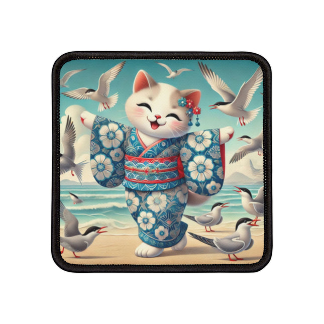 Geisha Kitten by the Seaside Iron-On Patches
