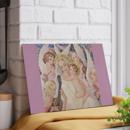 Madonna with Child Surrounded by Musical Angels by Gerda Wegener Glass Cutting Board