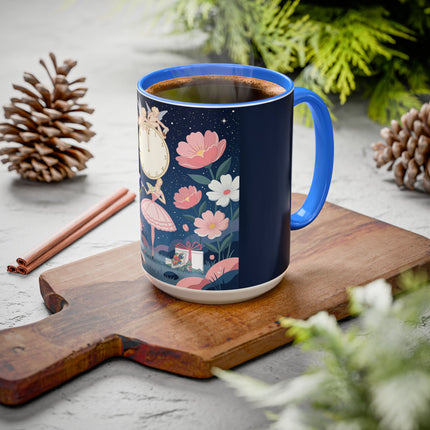 🕛🌸 Midnight Waltz Before Christmas Colorful Mug – Art Deco Holiday Fantasy