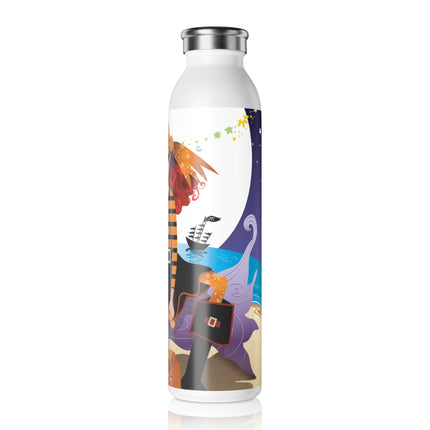 Moonlit Pirate Halloween Slim Water Bottle