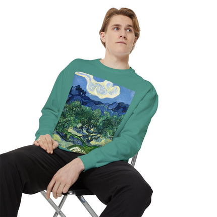 Olive Trees by Vincent Van Gogh Garment-Dyed Sweatshirt
