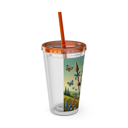 Rabbit Gladiator Sunsplash Tumbler with Straw, 16oz