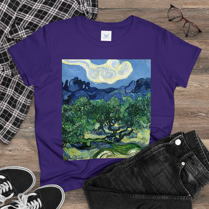 Olive Trees by Vincent Van Gogh Women's Midweight Cotton Tee