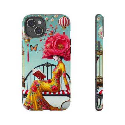 Reading In A Painted Garden Phone Cases