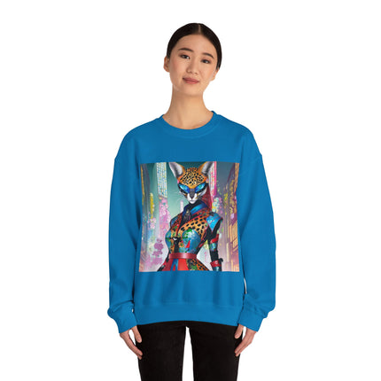 Cyber Cat Glamour Unisex Heavy Blend™ Crewneck Sweatshirt