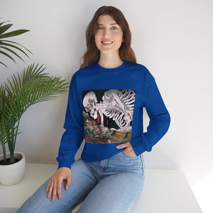 Mitsukuni Defying the Skeleton Spectre by Utagawa Kuniyoshi Heavy Blend™ Crewneck Sweatshirt