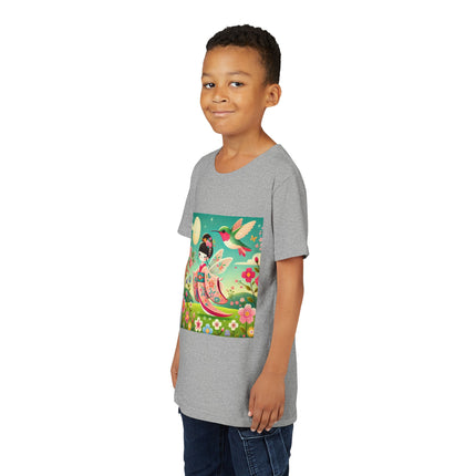 Geisha Fairy and the Hummingbird Blossom Youth Short Sleeve Tee