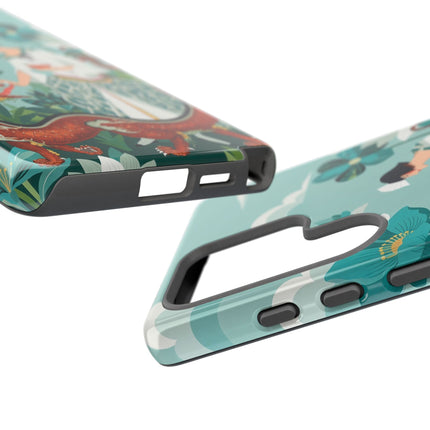 🐉🌿 The Dragon Keeper Phone Case – Art Deco Floral Fantasy