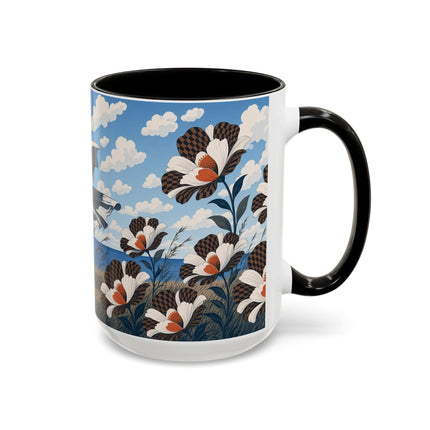 🌊🌼 The Windswept Seaside Promenade Colorful Mug – Art Deco Coastal Elegance