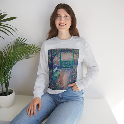 The Artist’s Garden (The Green Chair) by Theodore Earl Butler Heavy Blend™ Crewneck Sweatshirt