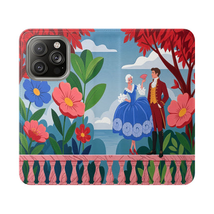 🌺🎭 The Grand Garden Courtship Flip Case – Art Deco Floral Romance