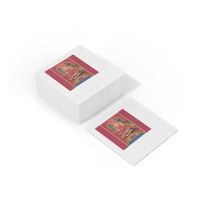 July & Ruby Zodiac White Coined Napkins
