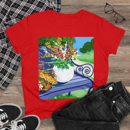 Blooming Harmony Women's Midweight Cotton Tee
