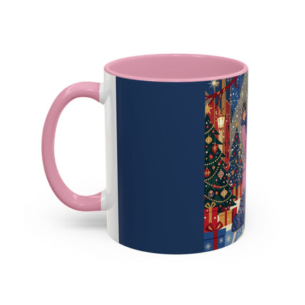 🎩🎄 Christmas Eve Promenade Colorful Mug – Art Deco Holiday Elegance