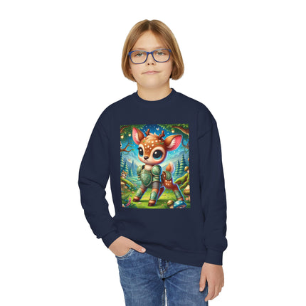 Fawn Defender Youth Crewneck Sweatshirt – Woodland Courage & Gentle Strength