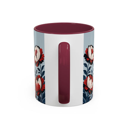 ❤️🌺 The Scarlet Blossom Dancer Colorful Mug – Art Deco Fashion Whimsy
