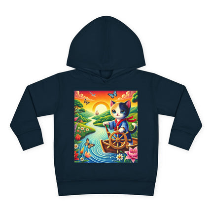 Sailor Kitten’s River Adventure Toddler Pullover Fleece Hoodie