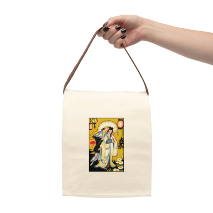 Golden Embrace Canvas Lunch Bag With Strap