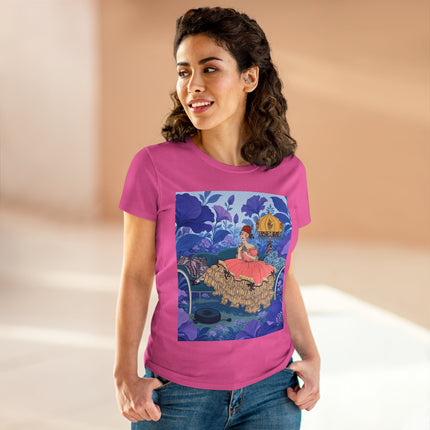 🌸🛋️ The Enchanted Garden Repose Cotton Tee – Art Deco Floral Whimsy