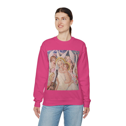 Madonna with Child Surrounded by Musical Angels by Gerda Wegener Heavy Blend™ Crewneck Sweatshirt