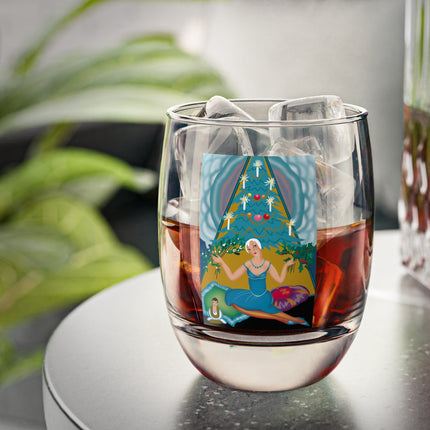 Art Deco Christmas Elegance Whiskey Glass